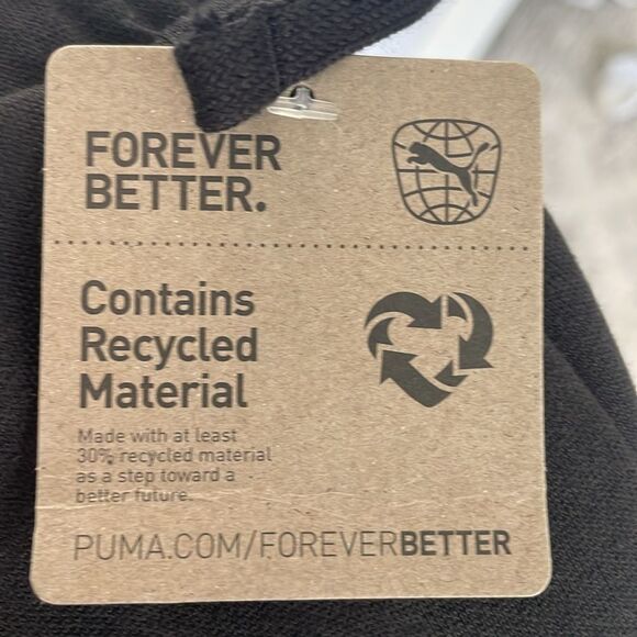 NWT Men's Puma Joggers Sweatpants Black Size Small Pockets Fleece - Picture 9 of 9